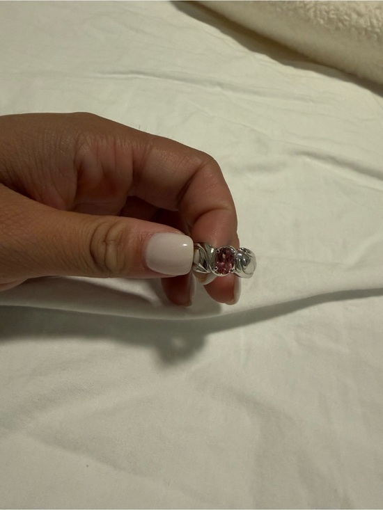 Vintage Jewelry - Sterling Silver Ring with Pink Gemstone